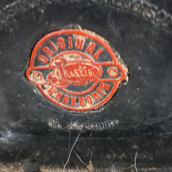 Justin Original Mens 12D Steel Toed Leather Work Boots #4684 - Picture 12 of 14